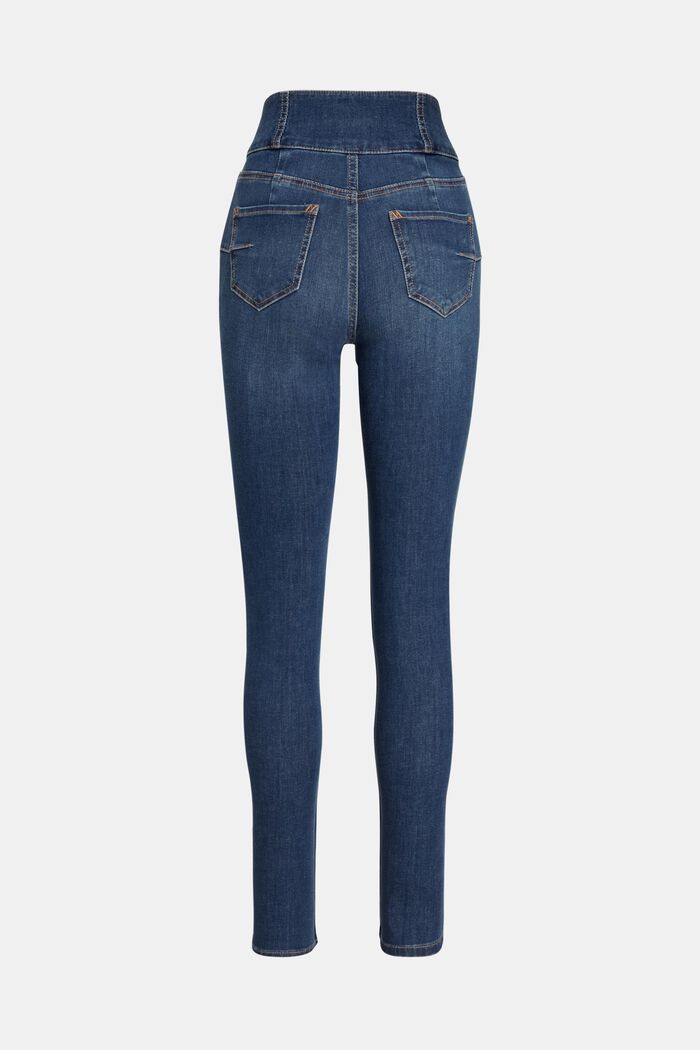 Body Contour: High-Rise-Jeans im Skinny Fit, BLUE MEDIUM WASHED, detail image number 4