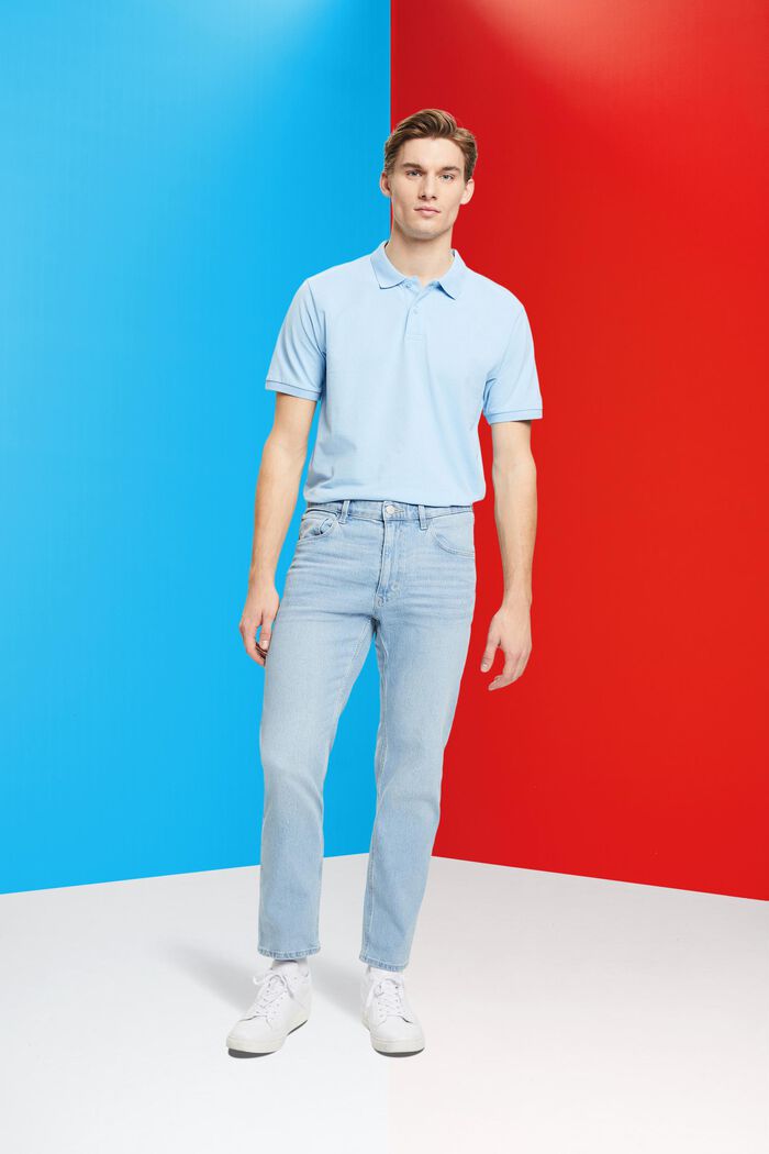 Slim-Fit-Poloshirt aus Baumwoll-Piqué, LIGHT BLUE, detail image number 4