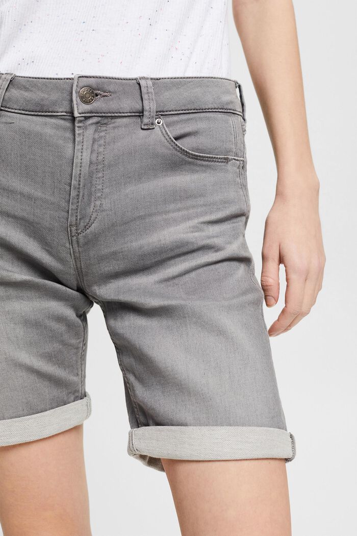 Jeans-Shorts aus Bio-Baumwoll-Mix, GREY MEDIUM WASHED, detail image number 2