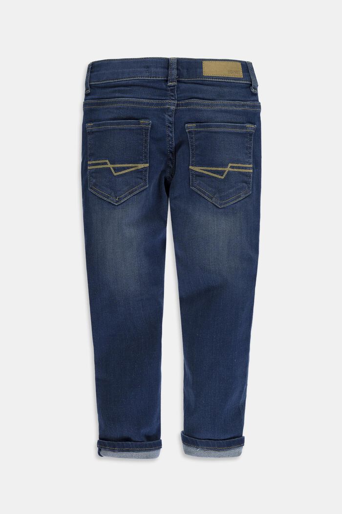 Stretch-Jeans mit Weitenservice und Verstellbund, BLUE LIGHT WASHED, detail image number 1
