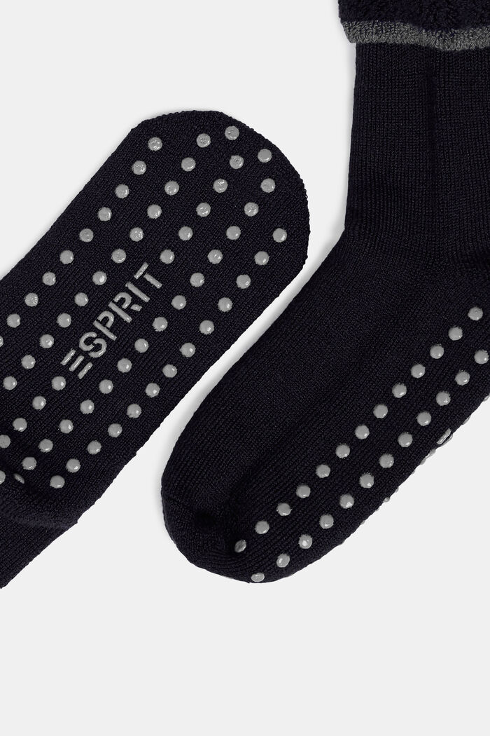 Weiche Stoppersocken, Wollmix, BLACK, detail image number 1