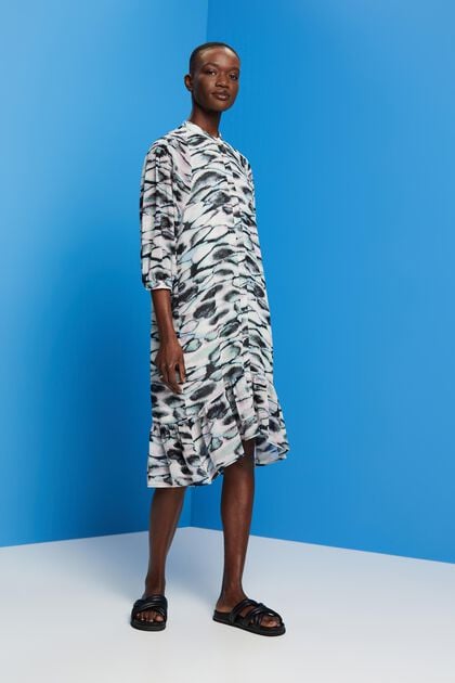 Recycelt: Midi-Kleid aus Chiffon