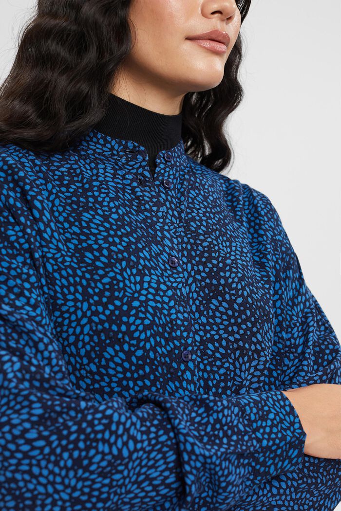 Bluse mit Muster, LENZING™ ECOVERO™, NAVY, detail image number 0