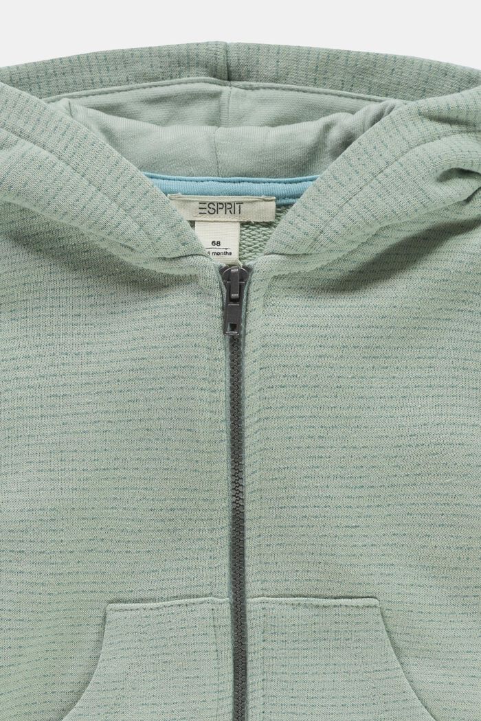 Zipper-Hoodie aus 100% Organic Cotton, LIGHT AQUA GREEN, detail image number 2
