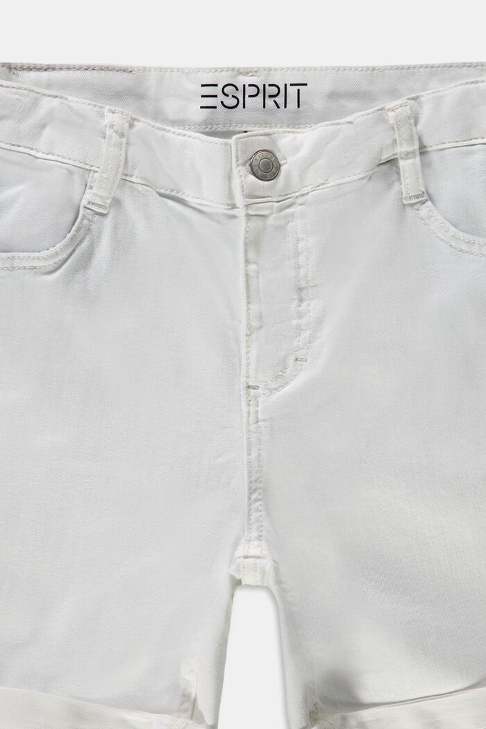Recycelt: Jeans-Shorts mit Verstellbund, WHITE, detail image number 2