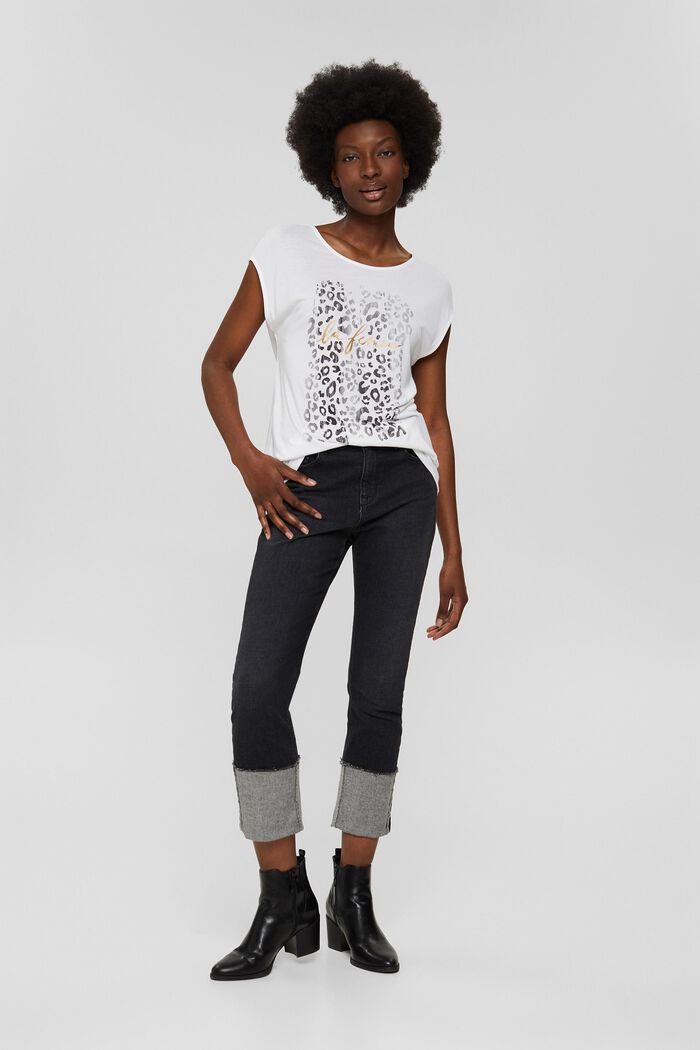 T-Shirt mit Print, LENZING™ ECOVERO™, WHITE, detail image number 6