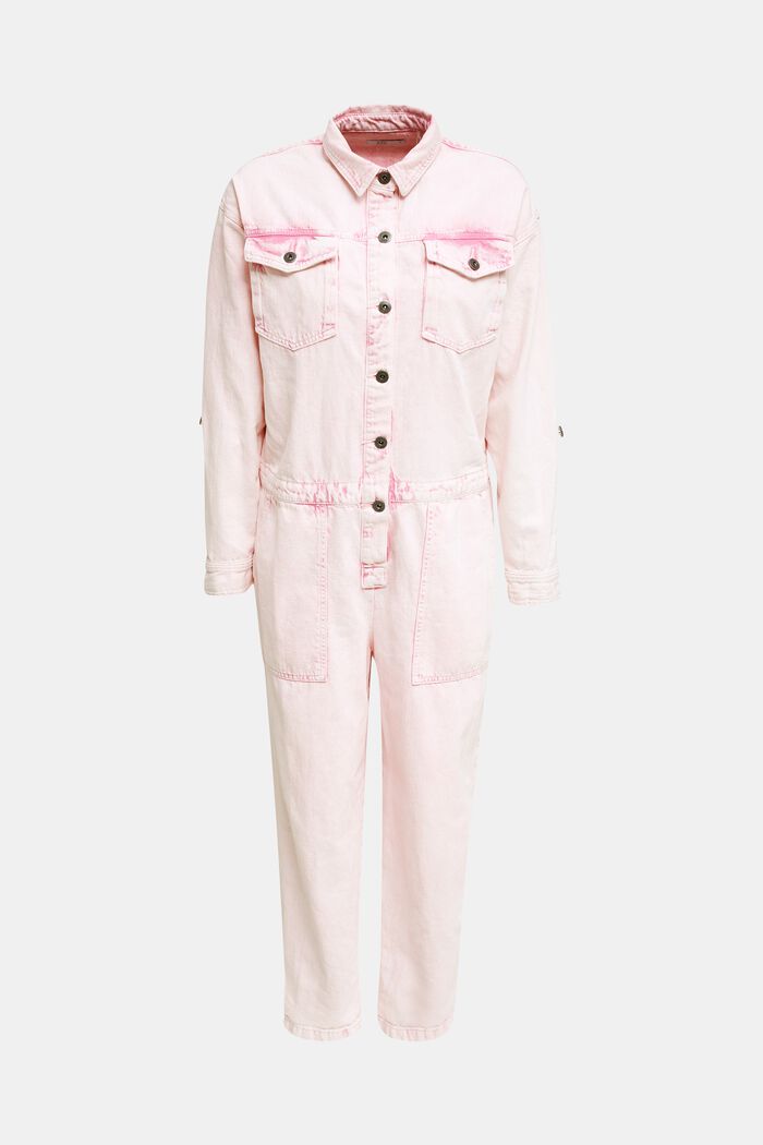 Boilersuit mit Vintage-Waschung, PINK, overview
