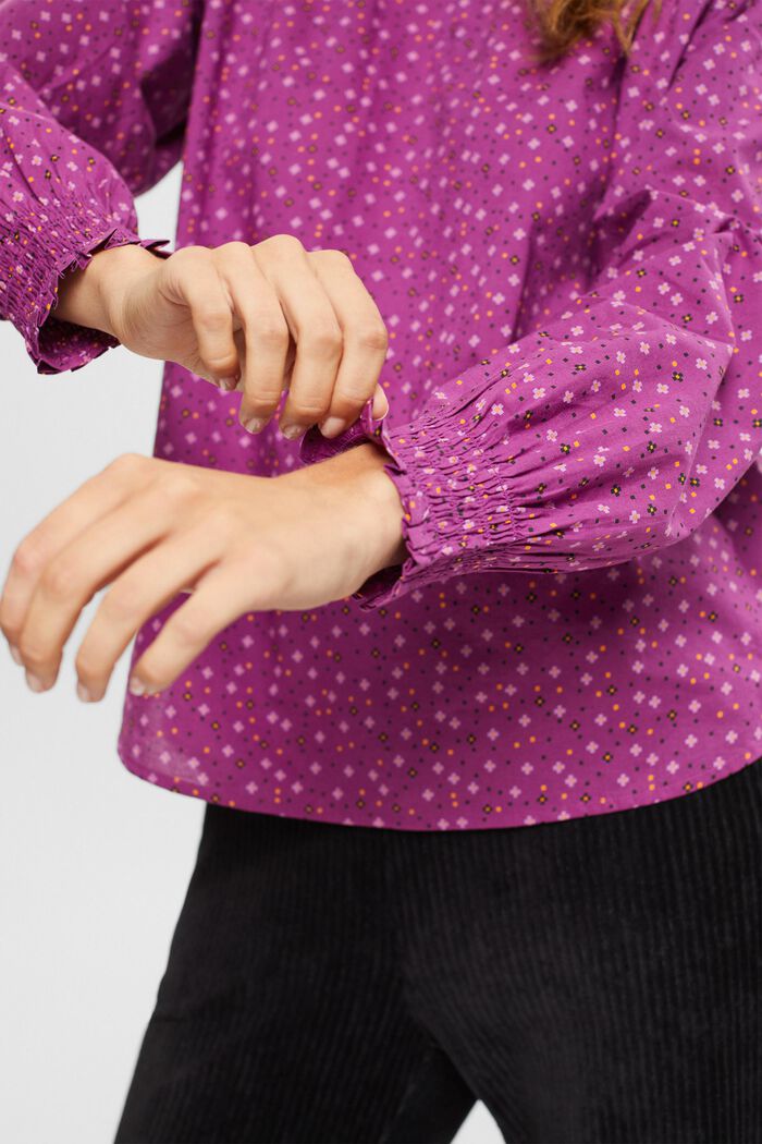 Bluse mit Muster, Bio-Baumwolle, VIOLET, detail image number 2
