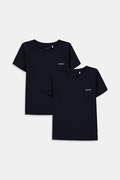 2er-Pack T-Shirts aus 100% Baumwolle, NAVY, overview