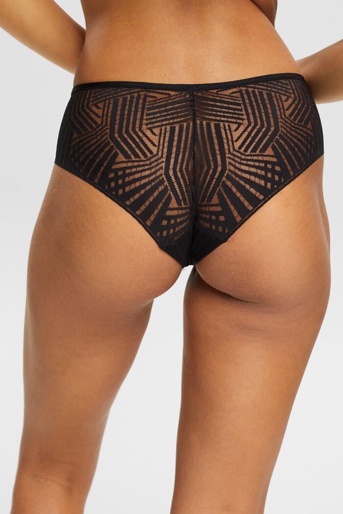 Hipster-Shorts in Brazilian-Form mit Spitze, BLACK, detail image number 3