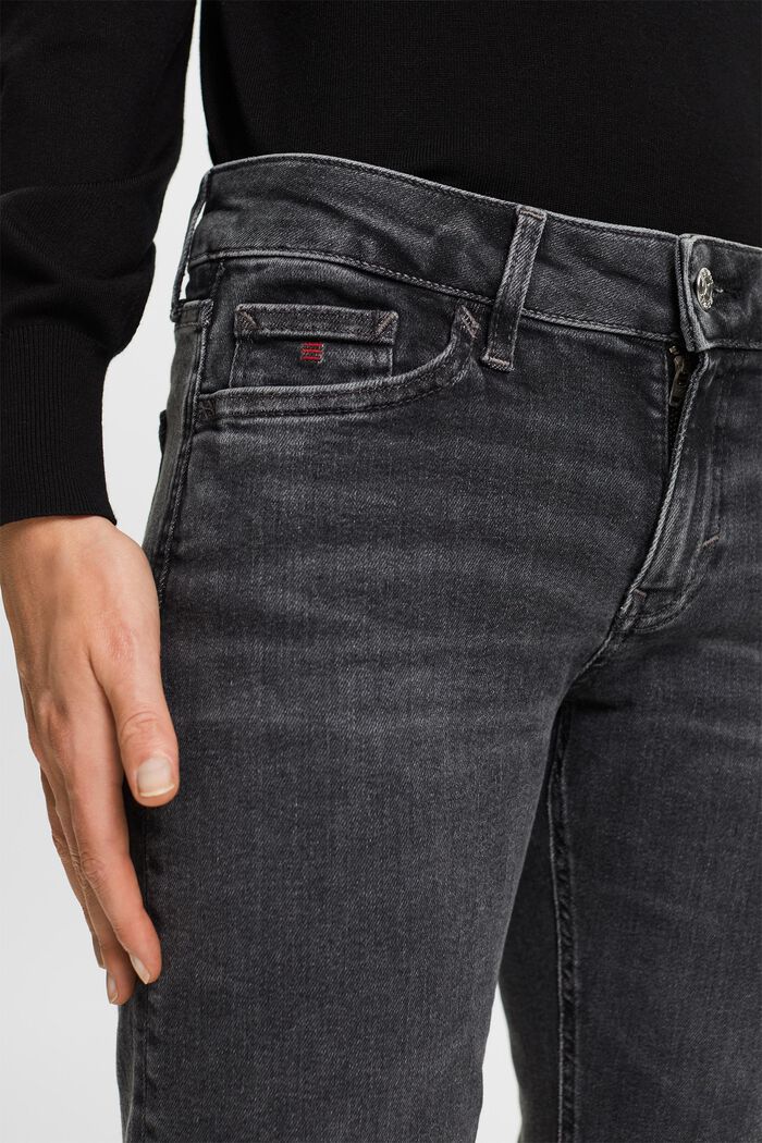 Jeans mit geradem Bein und mittlerer Bundhöhe, BLACK DARK WASHED, detail image number 2