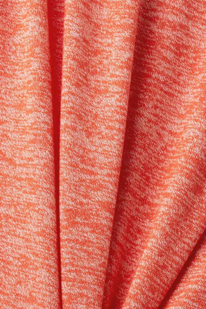 Kurzärmeliger Mouliné-Pullover, ORANGE RED, detail image number 4