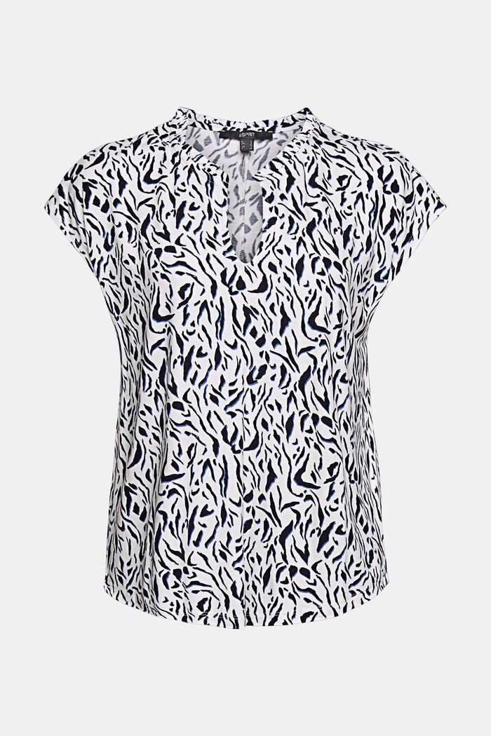 Gemustertes Shirt aus LENZING™ ECOVERO™, OFF WHITE, overview