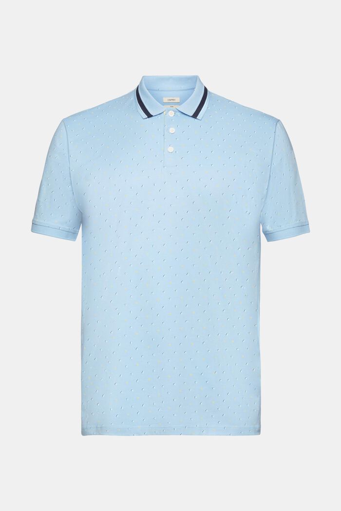 Poloshirt mit Allover-Muster, LIGHT AQUA BLUE, detail image number 6