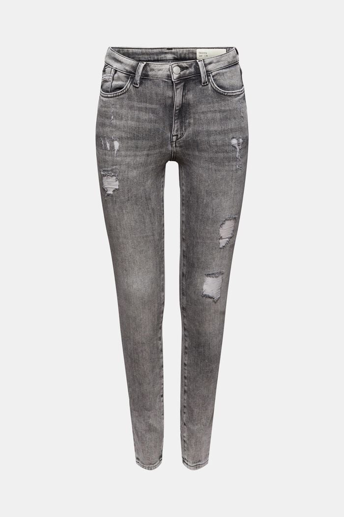 Cropped Used-Stretch-Jeans, Bio-Baumwolle