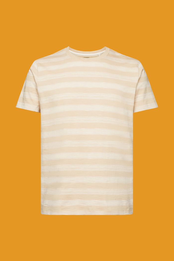 Gestreiftes T-Shirt, 100 % Baumwolle, SAND, detail image number 6