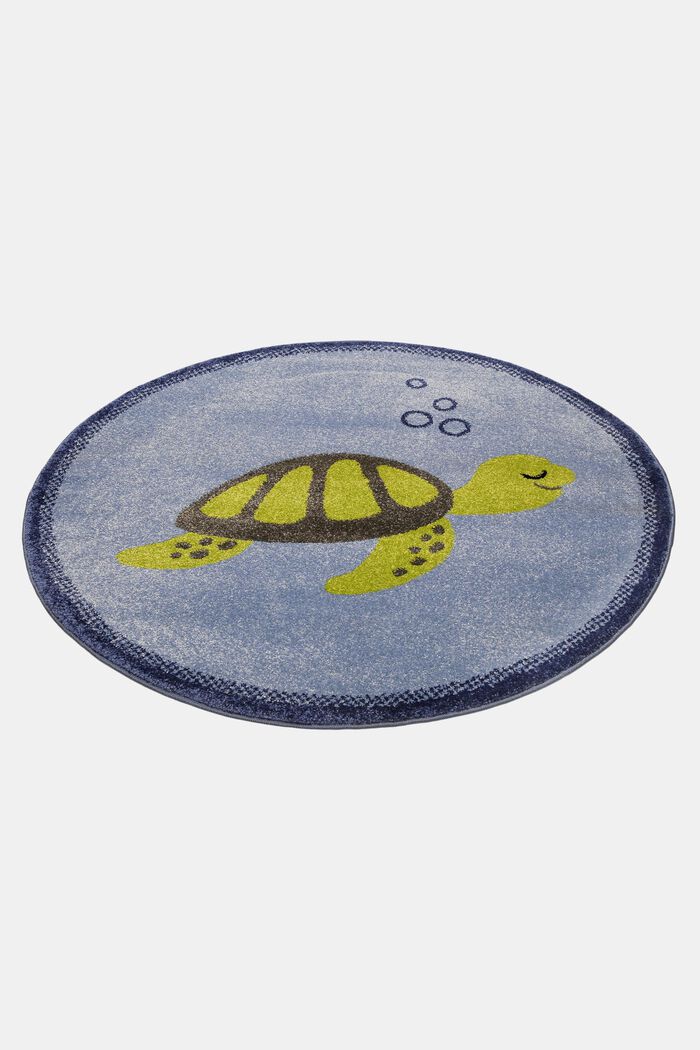 Runder Teppich mit Schildkröten-Motiv, BLUE, detail image number 3
