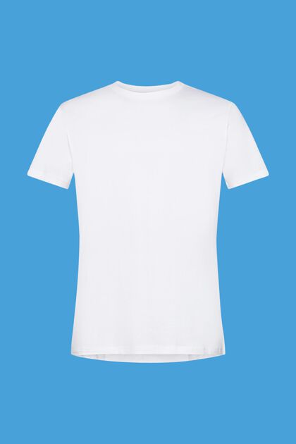 T-Shirt im Slim Fit aus Baumwolle, WHITE, overview