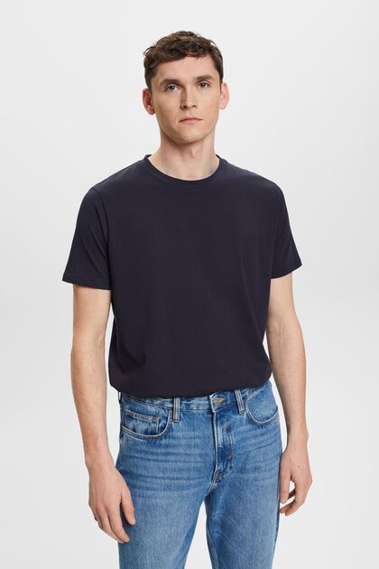 Rundhals-T-Shirt aus reiner Baumwolle