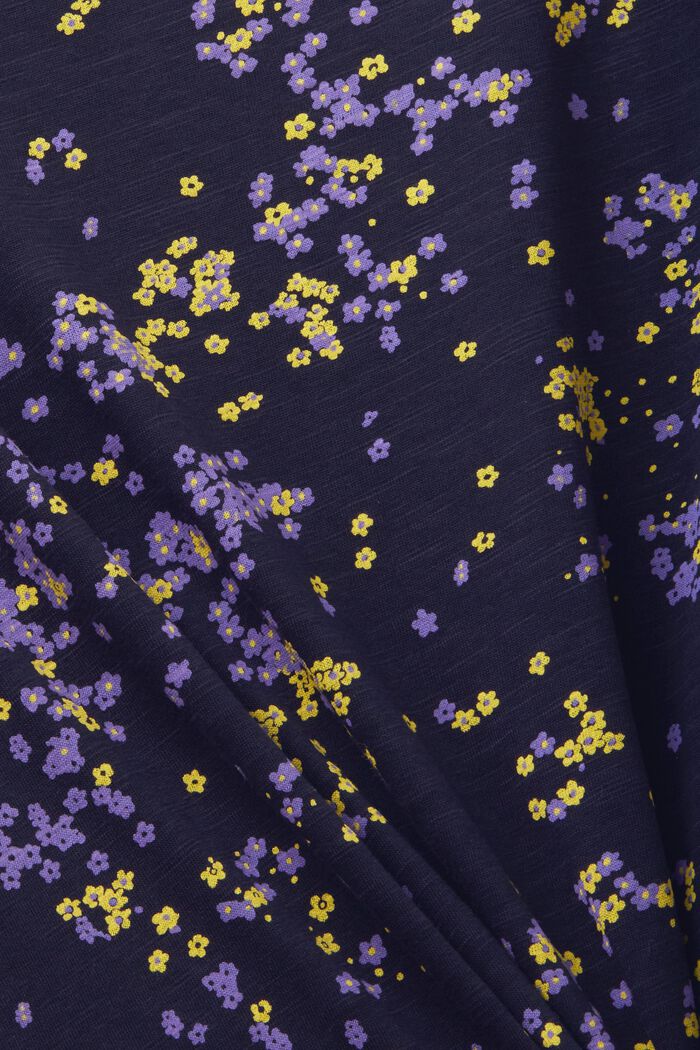 Baumwoll-T-Shirt mit floralem Print, NAVY, detail image number 4
