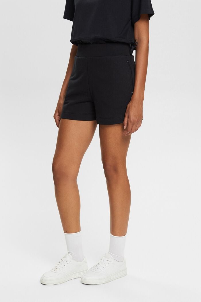 Recycelt: Shorts aus Sweat, BLACK, overview
