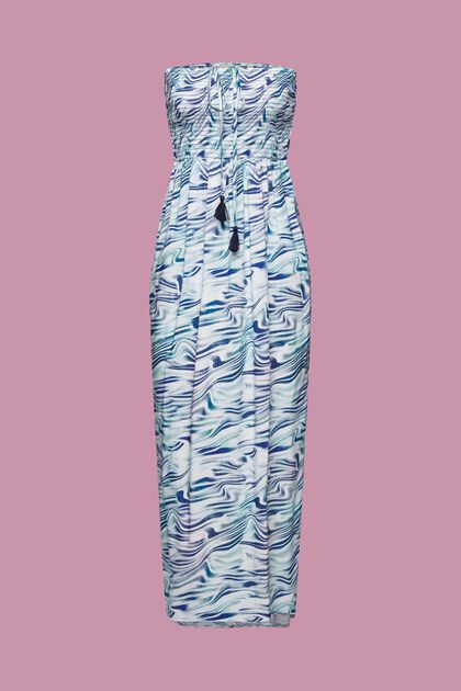 Maxi-Strand-Kleid mit Print, WHITE, overview