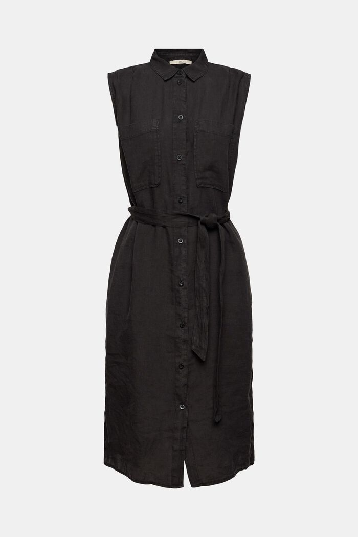 Kleid aus Leinen, BLACK, detail image number 5