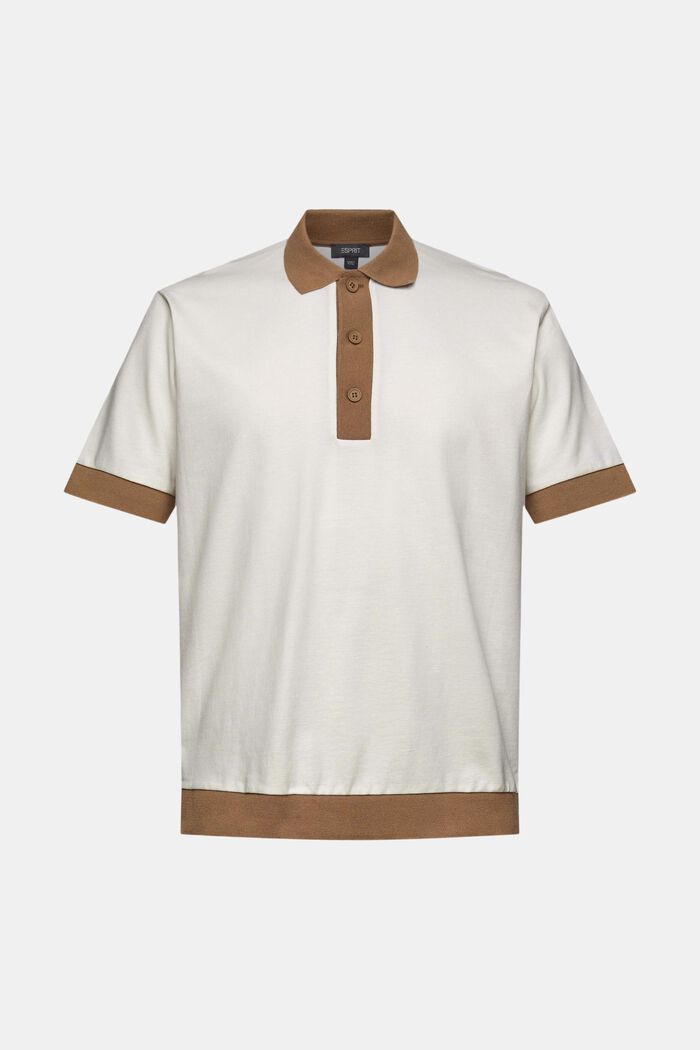 Piqué-Polo aus Baumwolle, OFF WHITE, detail image number 0