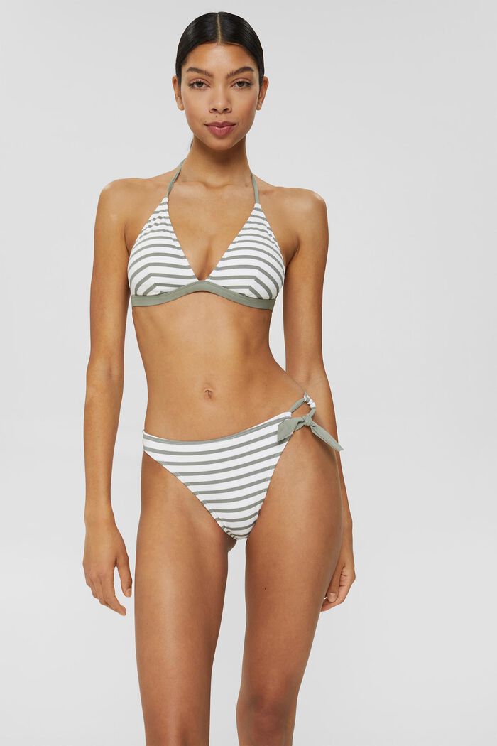 Women Bikini-Oberteile | Recycelt: wattiertes Top mit Streifen - OP46614