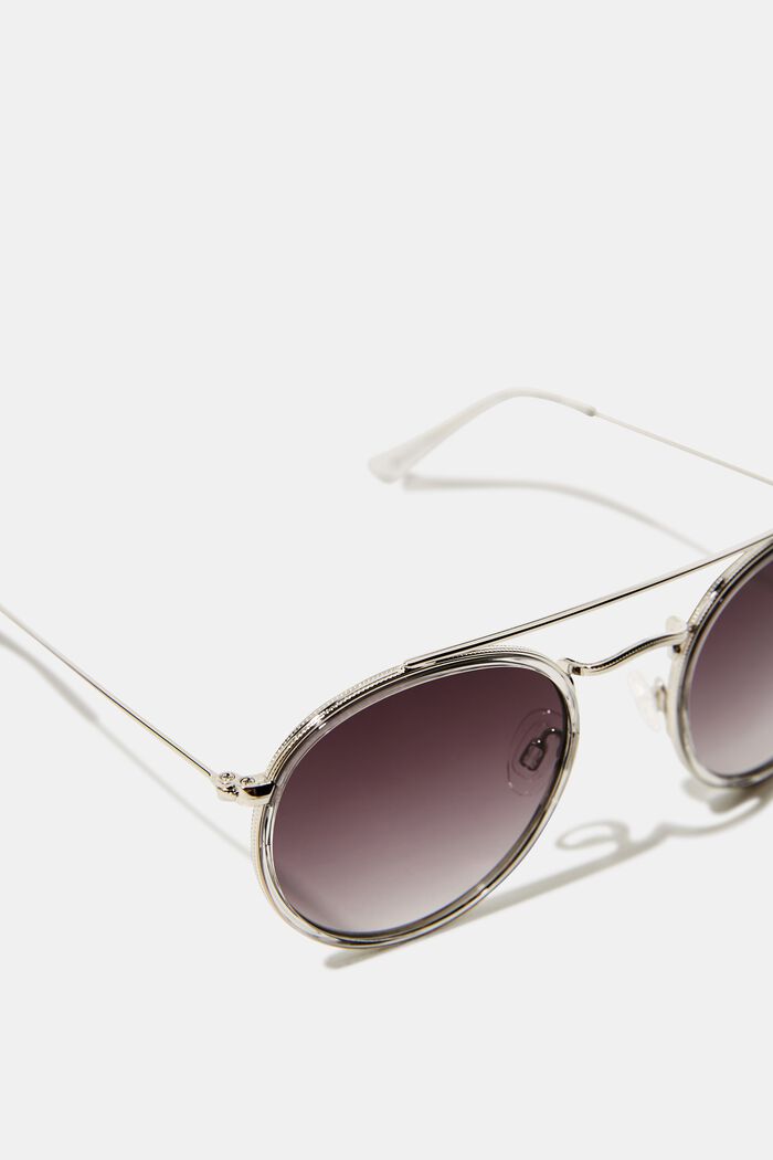 Runde Sonnenbrille mit Metallrahmen, GREY, detail image number 1