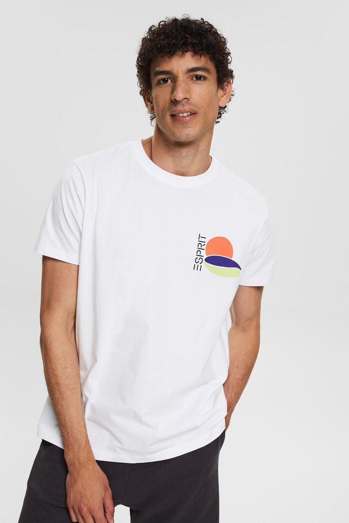 Jersey-T-Shirt mit Rückenprint, WHITE, overview