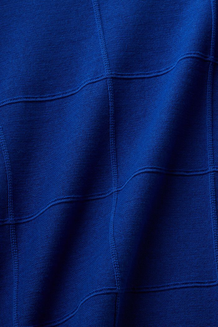 Strukturierter Pullover mit tonalem Gittermuster, BRIGHT BLUE, detail image number 5
