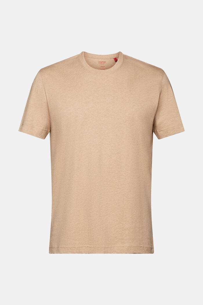 Rundhals-T-Shirt, 100 % Baumwolle, SAND, detail image number 6