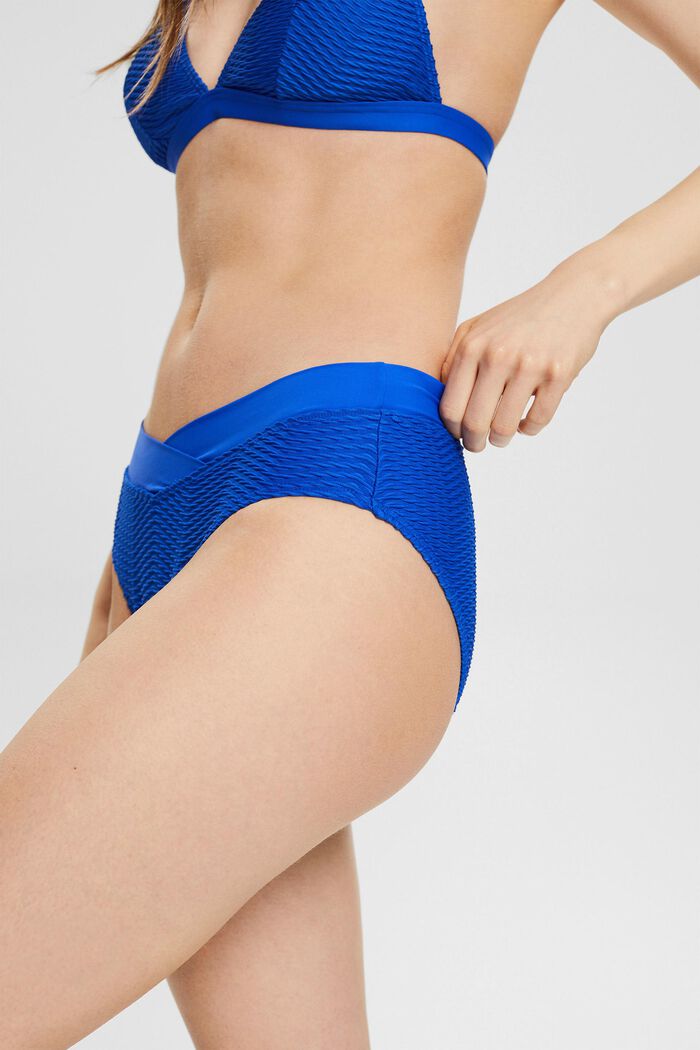 Bikini-Slip mit Strukturstreifen , BRIGHT BLUE, detail image number 1