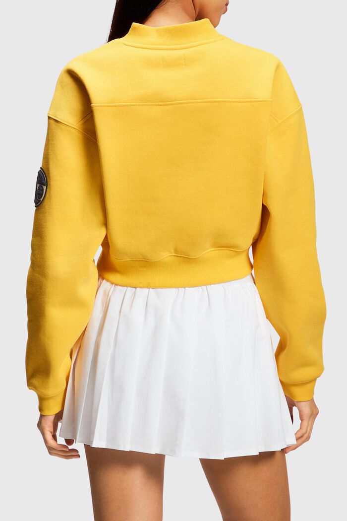 Cropped College-Sweatshirt mit Patches, YELLOW, detail image number 1
