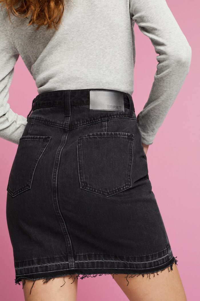 Jeans-Minirock mit asymmetrischem Bund, BLACK MEDIUM WASHED, detail image number 4