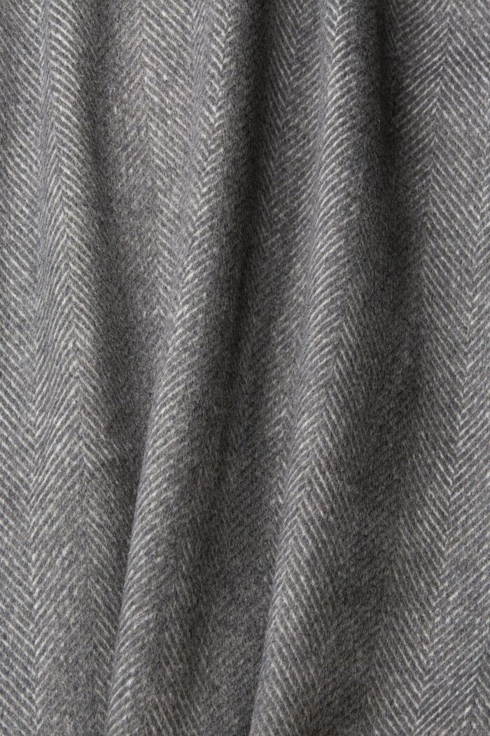 Mantel aus Wollmix mit abnehmbarer Kapuze, GUNMETAL, detail image number 1