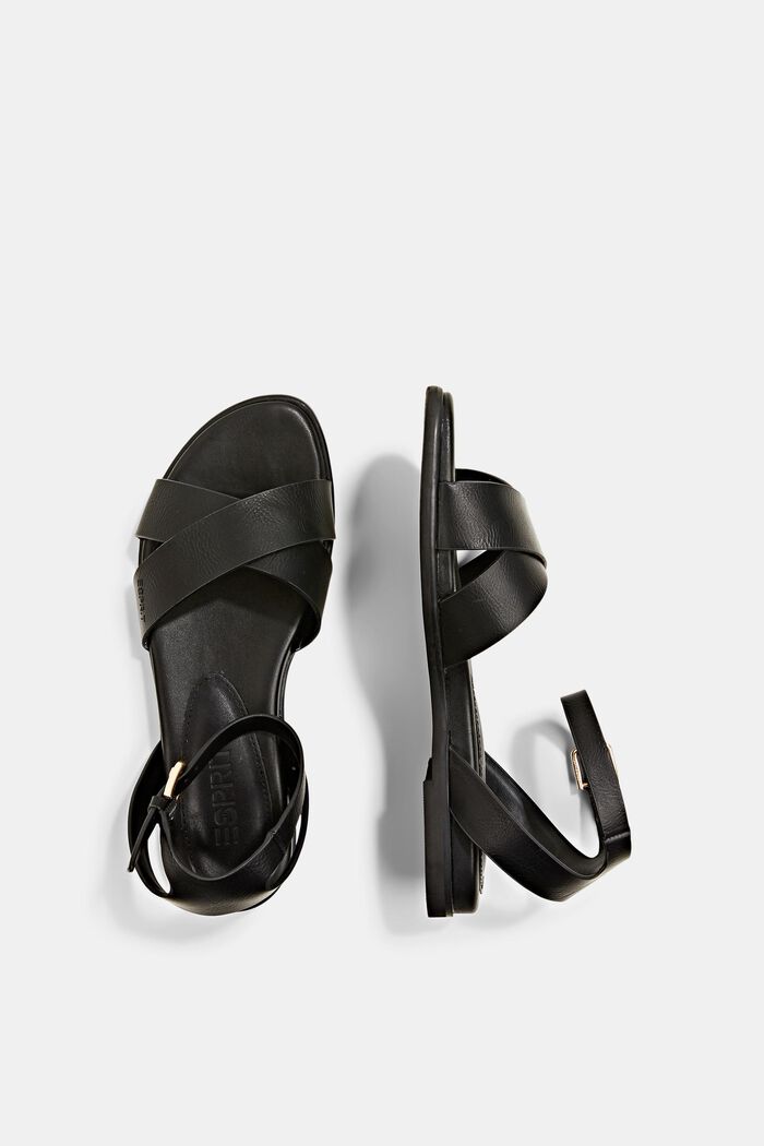 Sandalen mit überkreuzten Riemen, BLACK, detail image number 1