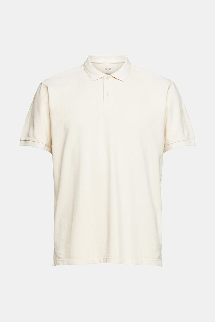 Polo-Shirt aus 100% Organic Cotton, CREAM BEIGE, overview