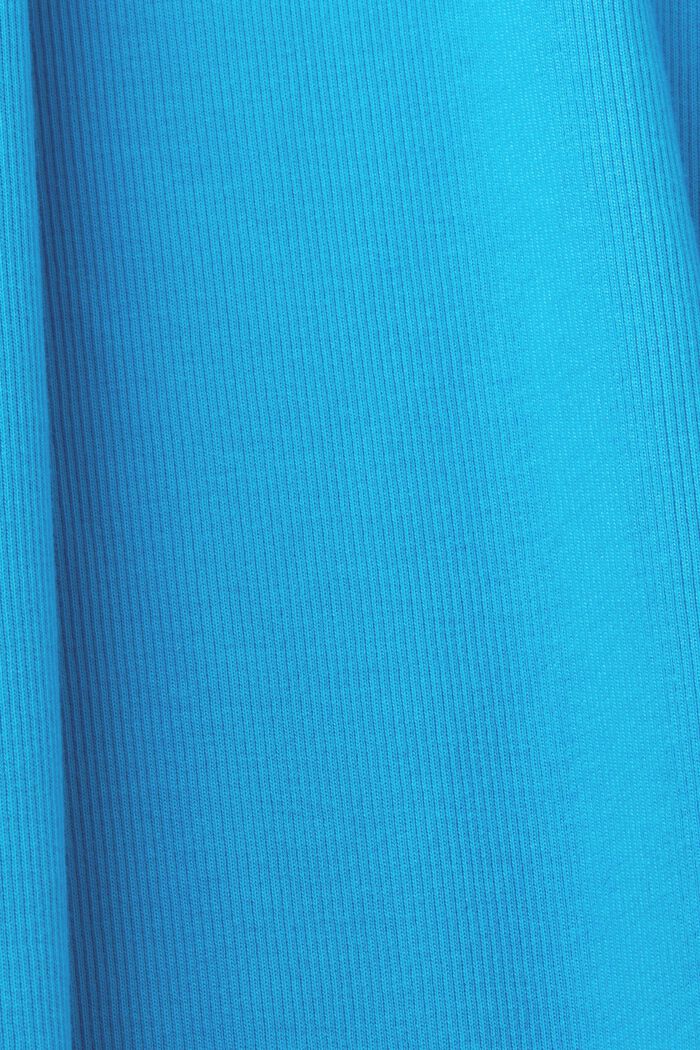 Geripptes Midikleid aus Jersey, Stretchbaumwolle, BLUE, detail image number 6