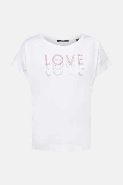 Jersey-T-Shirt mit Applikation, NEW WHITE, overview