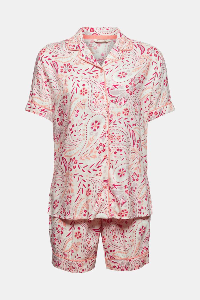 Kurzer Pyjama aus 100% LENZING™ ECOVERO™, LIGHT PINK, overview