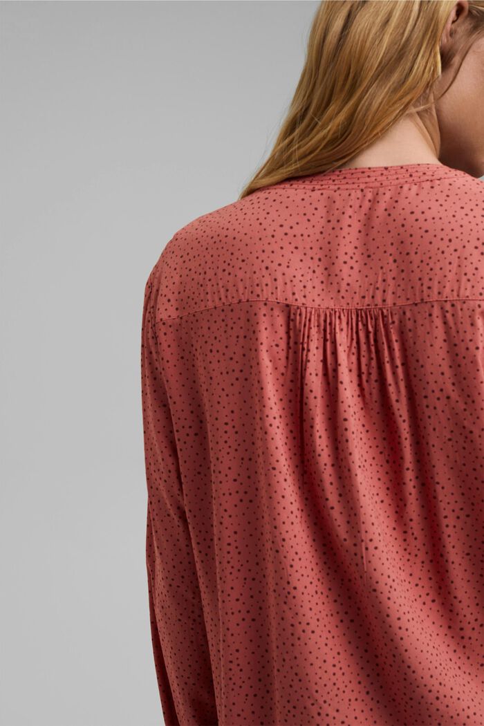 Henley-Bluse mit Print, LENZING™ ECOVERO™, CORAL, detail image number 5
