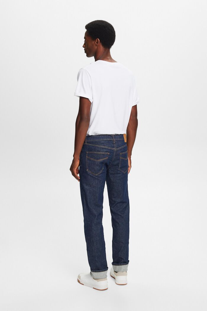 Gerade Jeans mit mittelhohem Bund, BLUE RINSE, detail image number 3