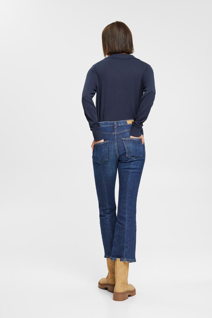 Mid-Rise-Jeans mit Kick Flare, BLUE DARK WASHED, detail image number 5