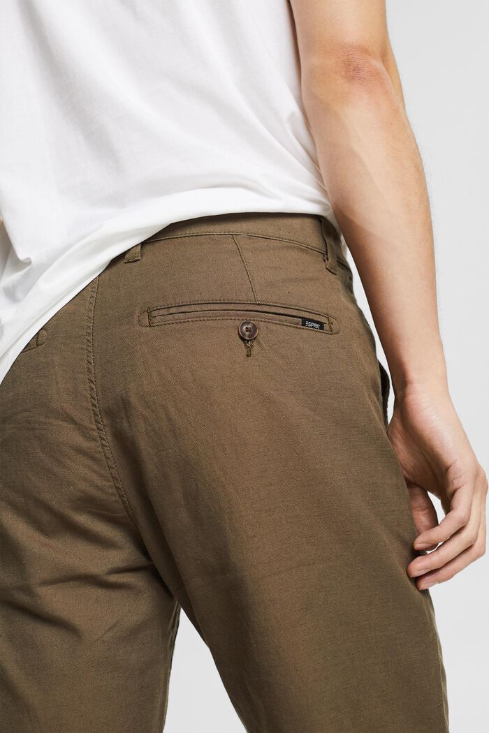 Aus Leinen-Mix: Chinohose, DUSTY BROWN, detail image number 2