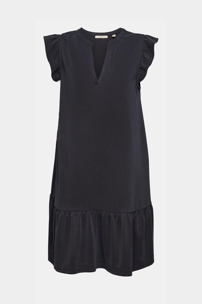 Jersey-Kleid mit TENCEL ™, BLACK, overview