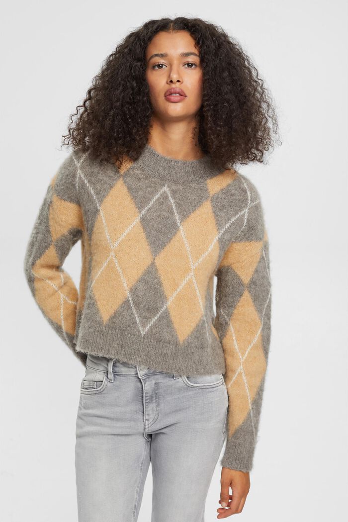 Pullover aus Wollmix mit Argyle-Muster