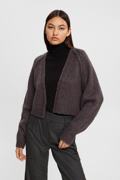 Cropped-Cardigan aus Wollmix