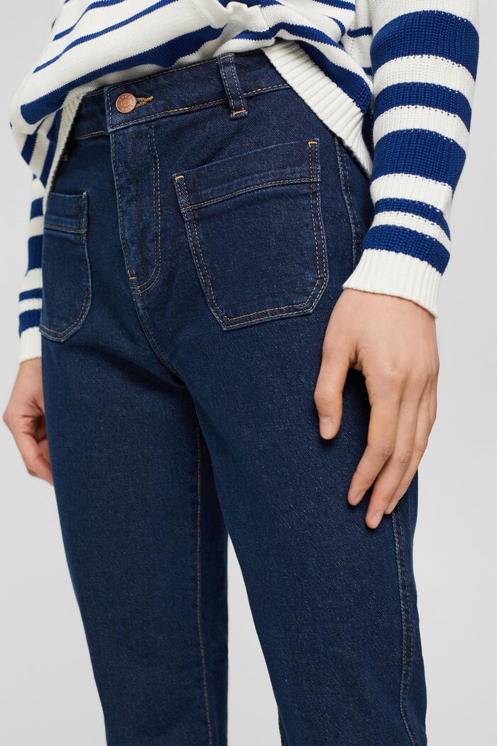 Bootcut-Jeans mit aufgesetzten Taschen, BLUE DARK WASHED, detail image number 2